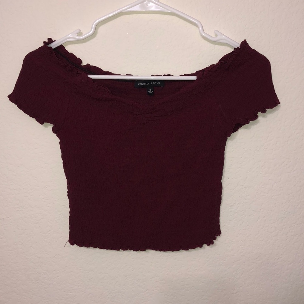 Kendall and Kylie Maroon crop top